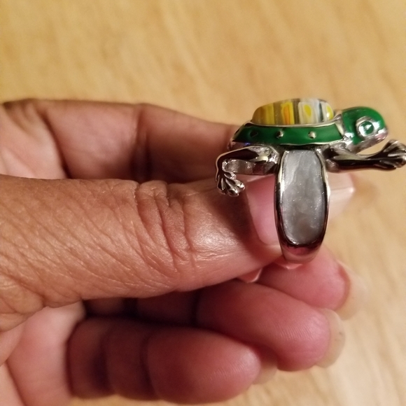 Stainless steel Murano Frog Ring Size 6 - Picture 3 of 8